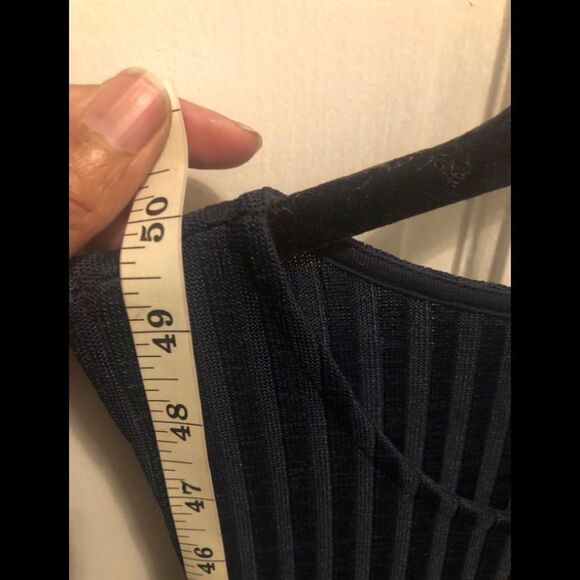 River Island Navy Blue Ribbed Tank Dress - Picture 8 of 9